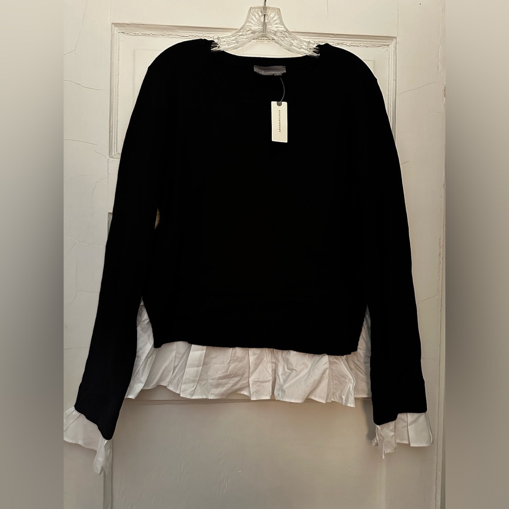 Anthropologie sweater with blouse trim